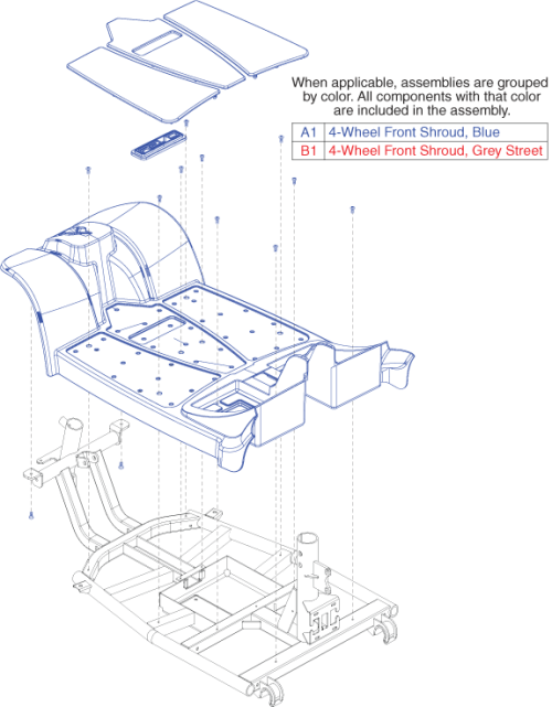 Front Shroud, 4-wheel parts diagram