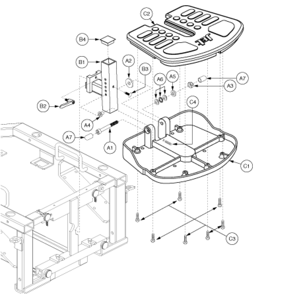 Footrest Assembly - Gen 2 parts diagram