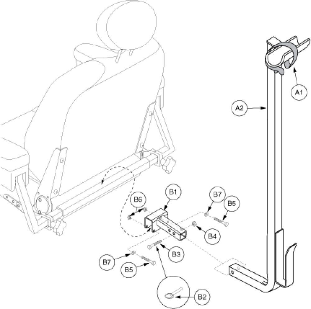 Walker Holder - Ltd Recline Hi-back Seats parts diagram