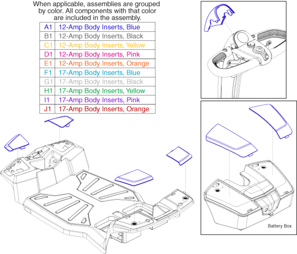 Gogo Lx W/ Cts - Shroud Inserts, 4-wheel parts diagram