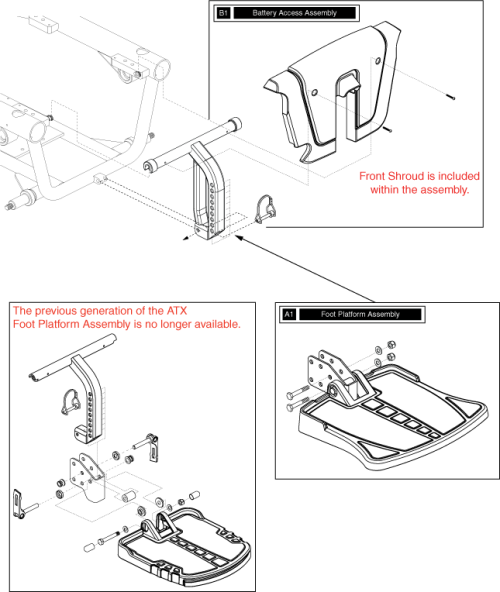 Footrest Assembly - Atx With Front Shroud parts diagram