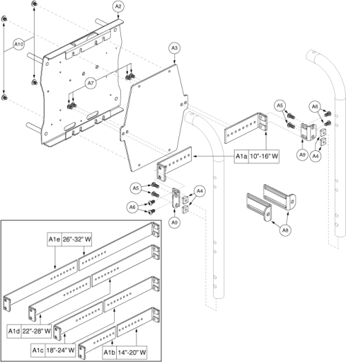 Tb3 Back/e-box Bracket For Back Cane Units W/o A Back parts diagram