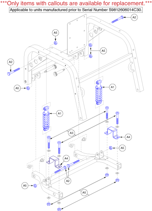 Frame Assembly - Rear Trail Arm (gen. 1) parts diagram