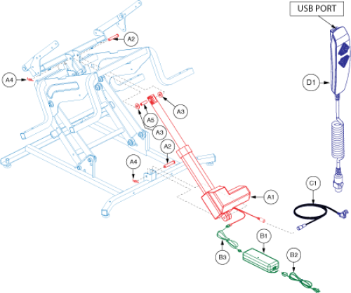 Motor Assembly - Okin Emc Efficient Ss parts diagram