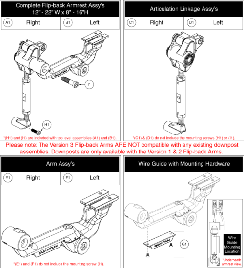 Version 3 Flip-back Armrest Assy's parts diagram