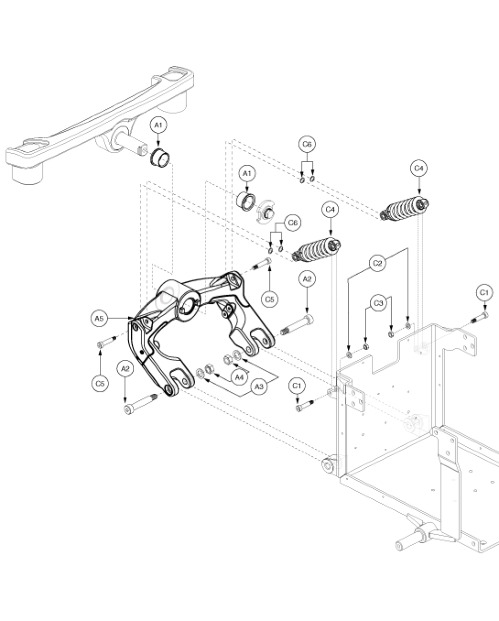 Swing Arm Assembly - Orange parts diagram