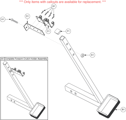 Forearm Crutch Holder parts diagram