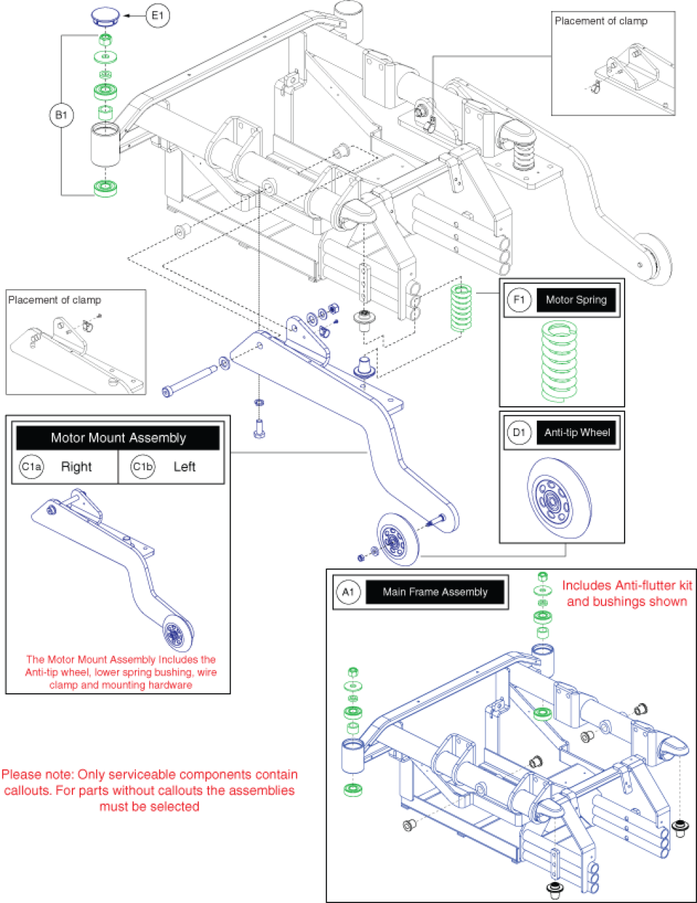 1450 Main Frame And Motor Mounts parts diagram
