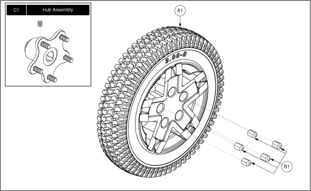 Run Flat Wheel Assembly parts diagram