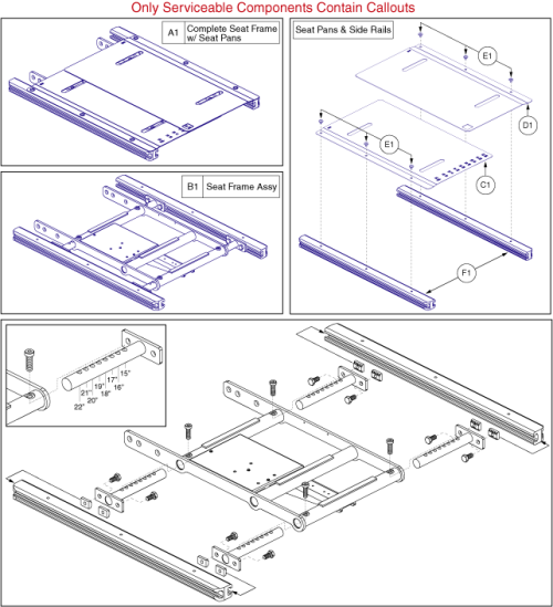 Tb Flex Seat Frame parts diagram