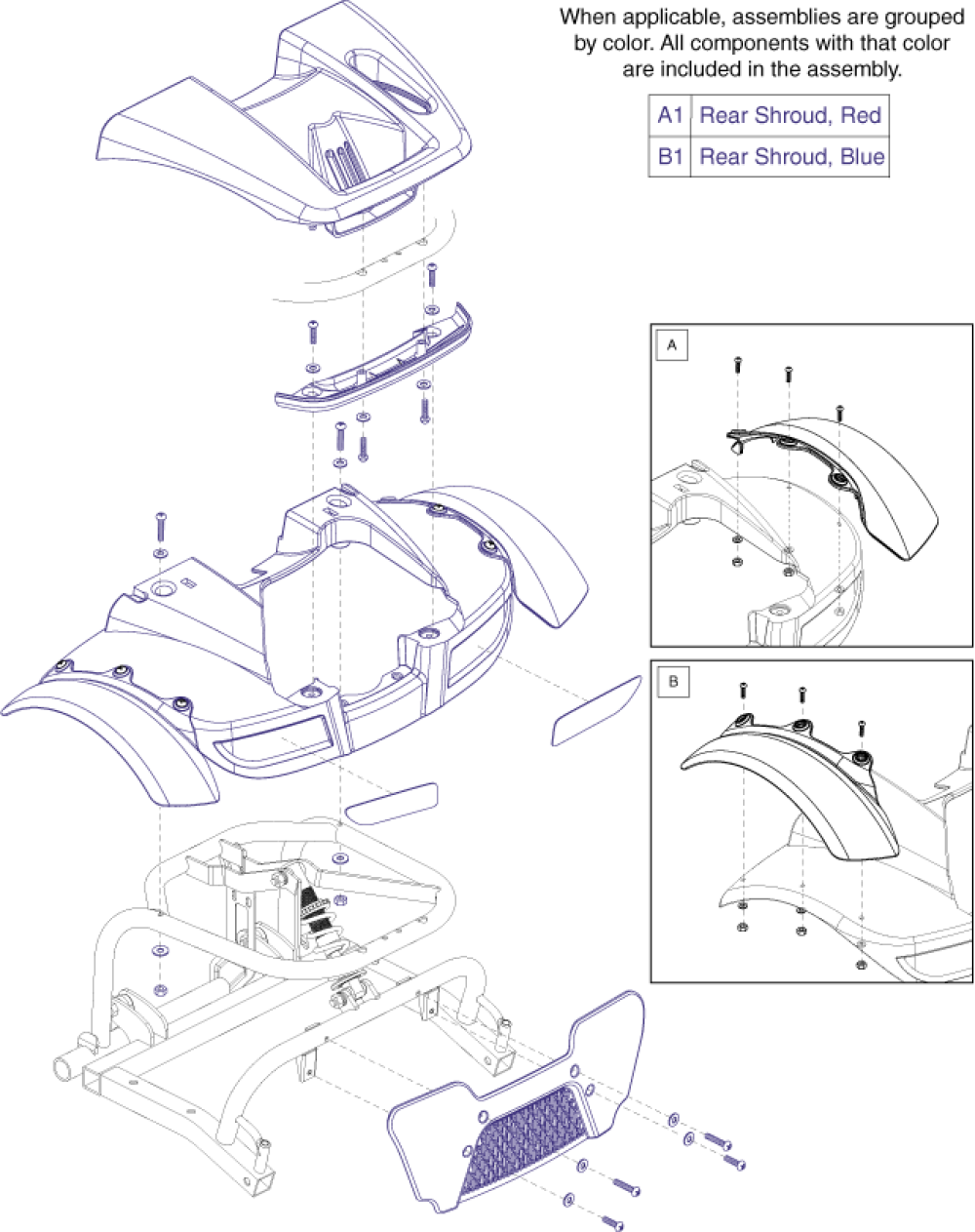 Shroud Assembly - Colt Sport Rear parts diagram