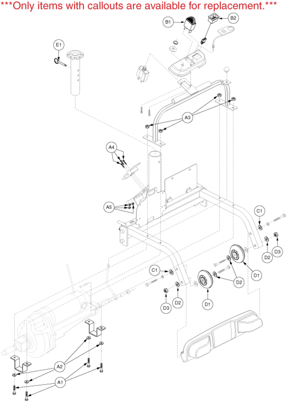 Frame Assembly - Rear, S-drive parts diagram