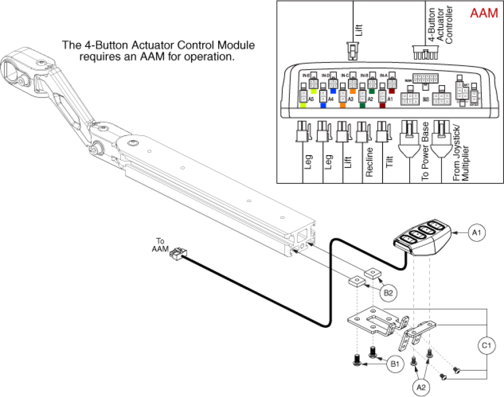 4-button Actuator Control Module parts diagram