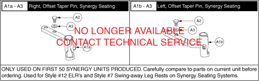 Leg Rest Hanger Assy - Elr/sa, Offset, Older Synergy parts diagram