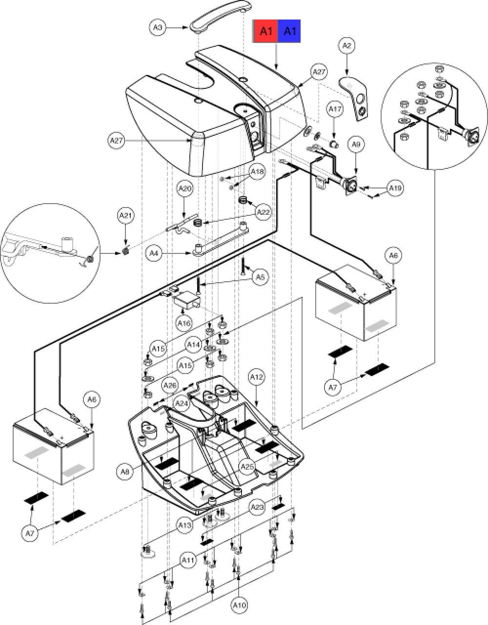 Battery Box Assembly Z Chair parts diagram