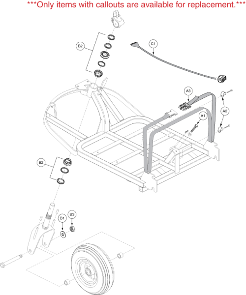 Frame Assembly - Front 3-wheel parts diagram