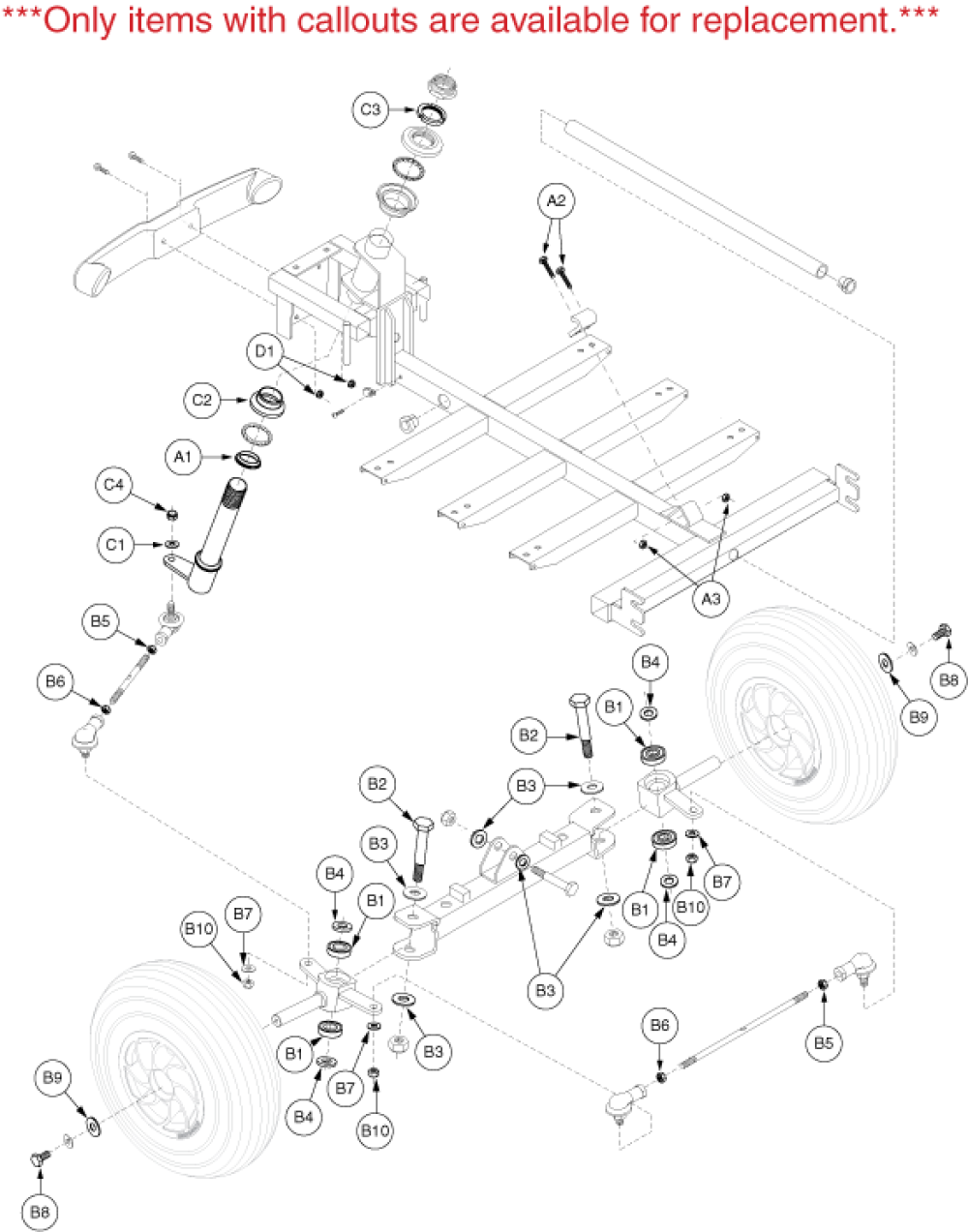 Frame Assembly - Front 4-wheel Gen. 2 parts diagram