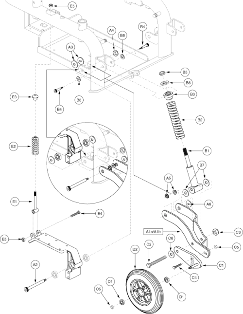 Anti Tip Assembly - 1101 parts diagram