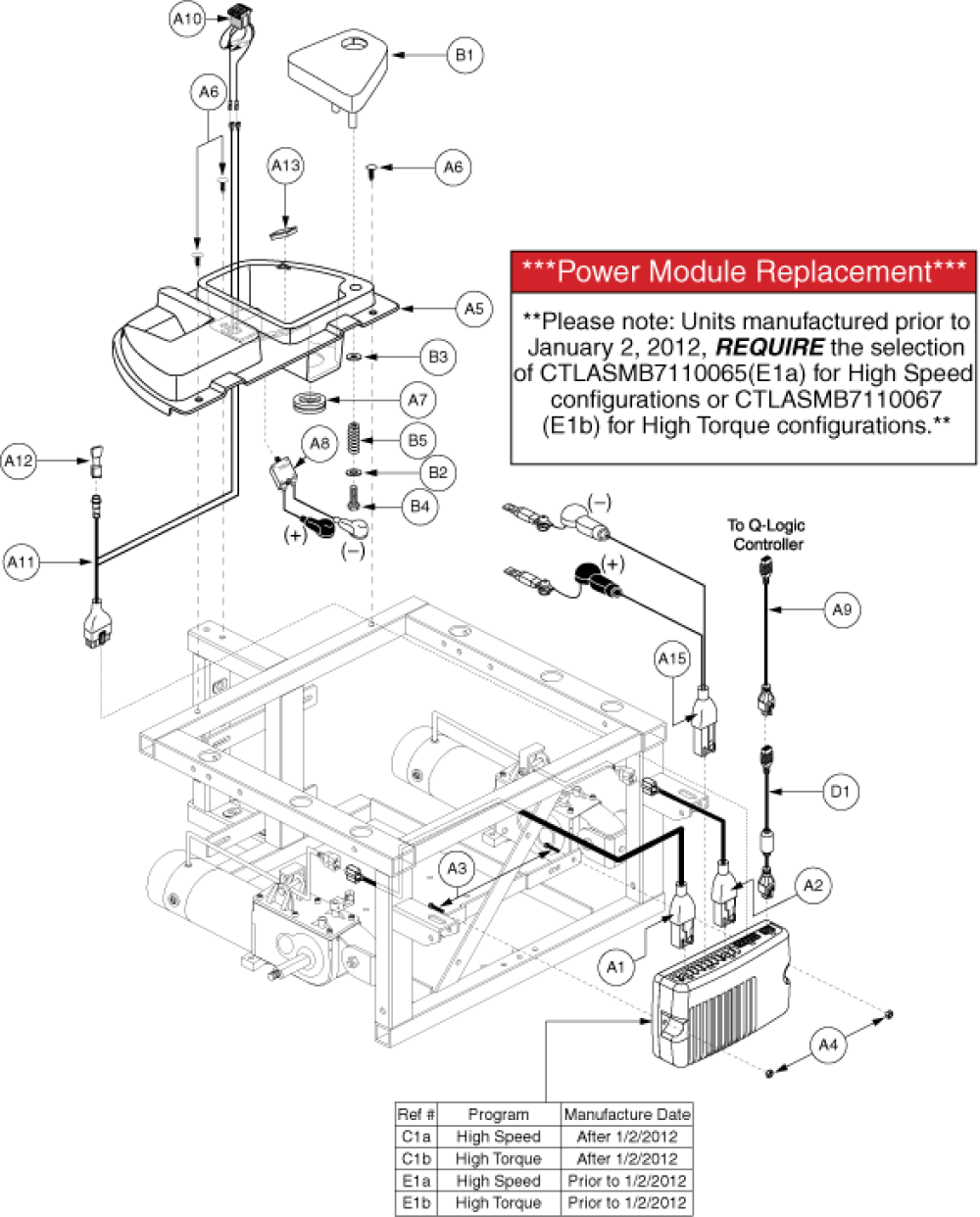 Utility Tray Assembly - Q-logic, Quantum, Off-board parts diagram