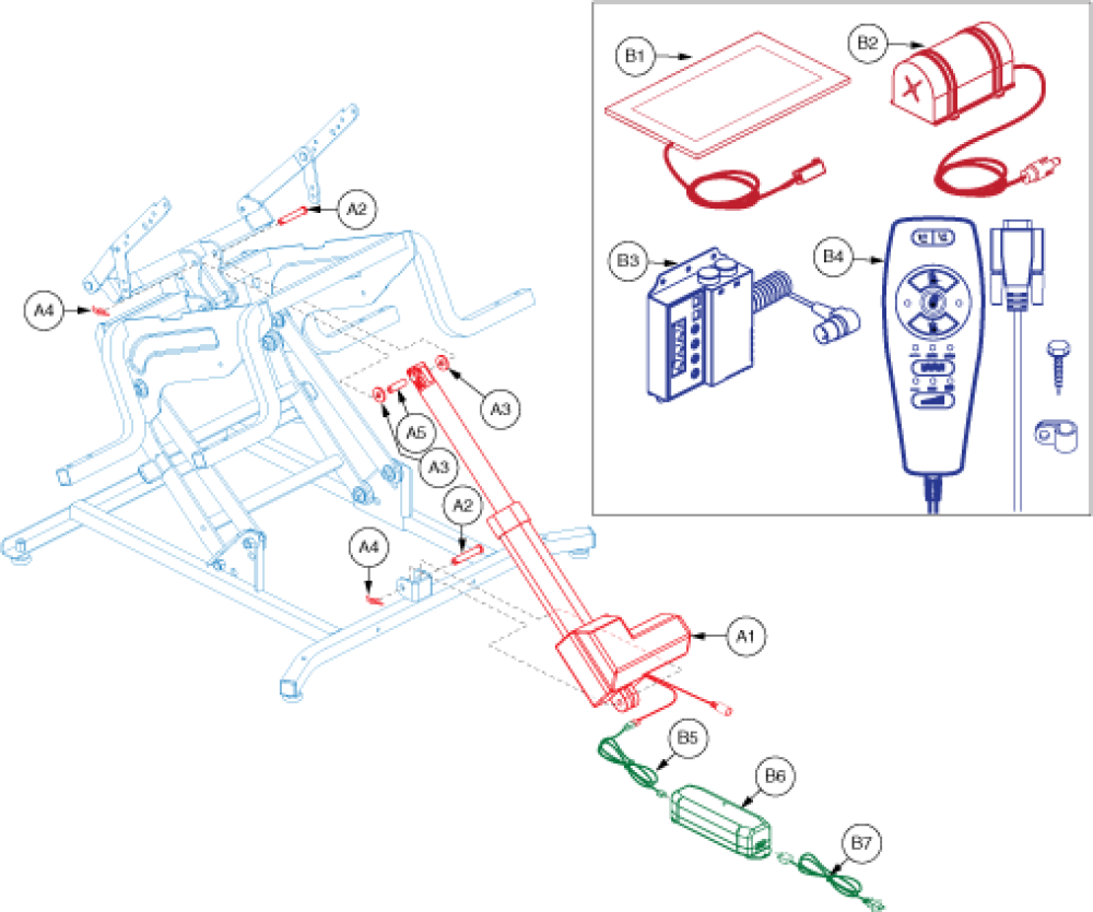 Motor Assembly - Okin, Drivemotor parts diagram