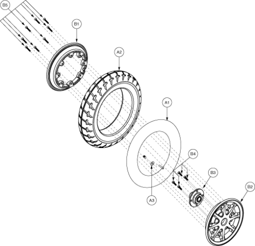Wheel Assembly - Pneumatic parts diagram