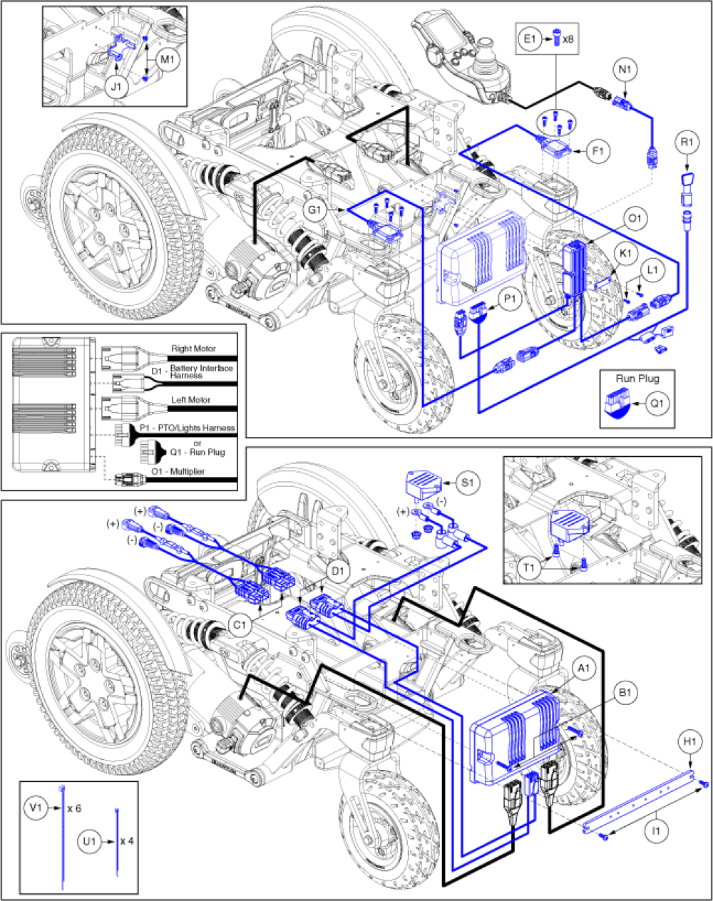4front Q-logic Electronics Harnesses & Hardware parts diagram
