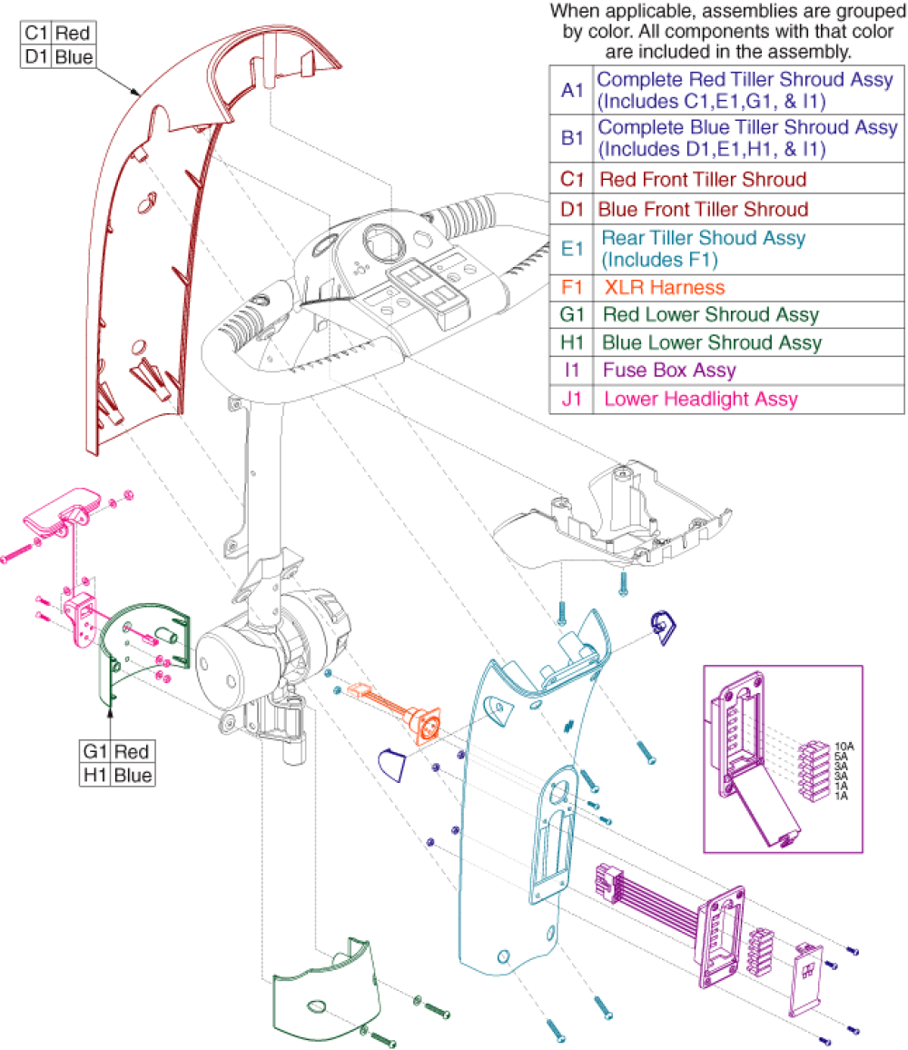 Shroud Assembly - Sc610/710 Tiller parts diagram