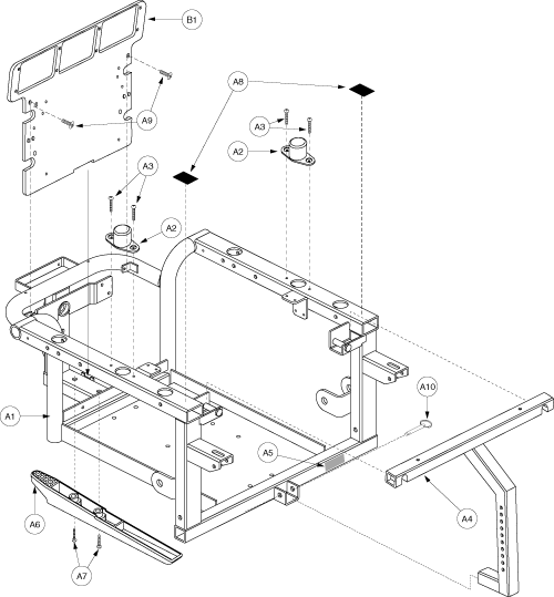 Main Frame Assembly, Gen.1 parts diagram