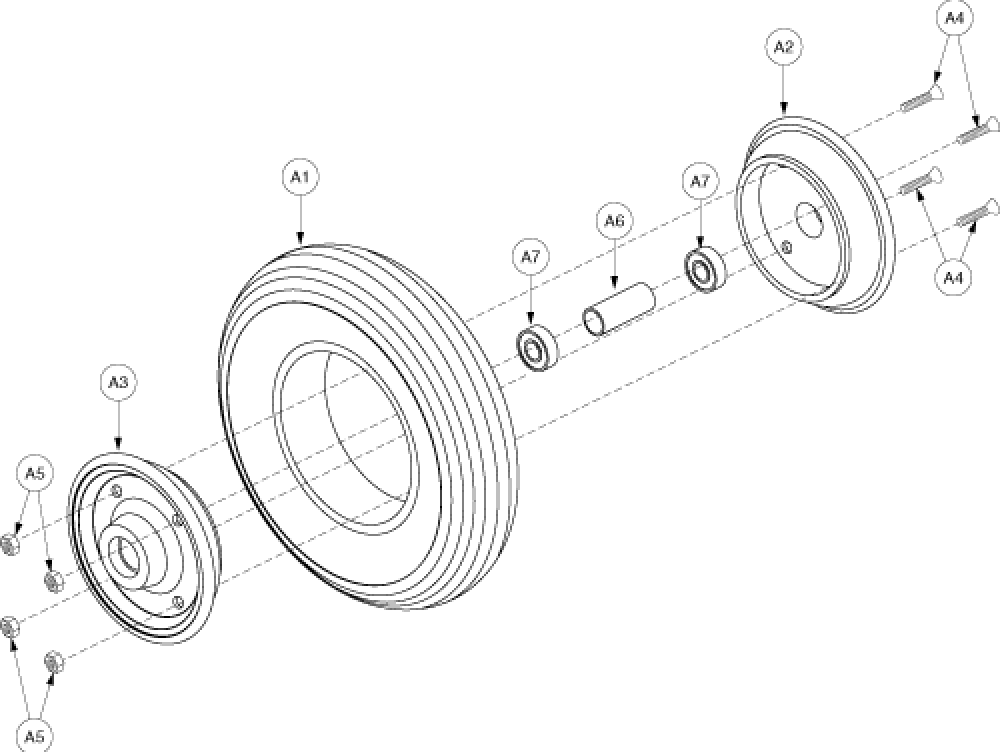 Wheel Assembly - Front parts diagram