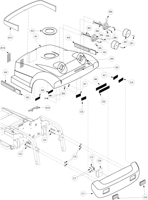 Shroud Assembly - Rear Gen. 3 parts diagram