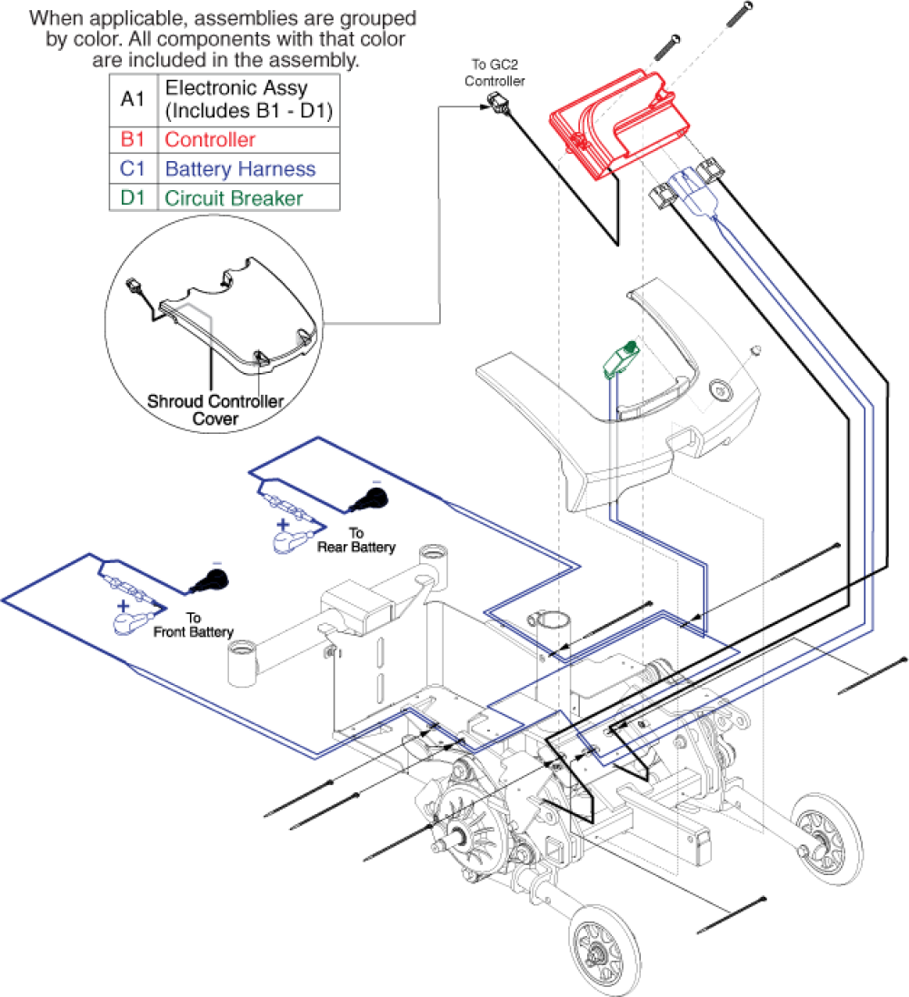 Electronics Assembly - Gc2 parts diagram