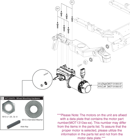 Motor Assy - I-song, Curtis, 6 Mph parts diagram