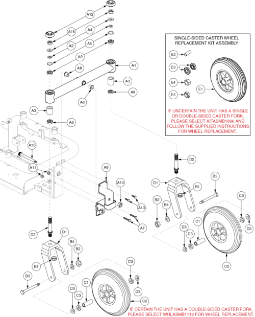 1121 Caster Beam Assembly Gen. 2 parts diagram