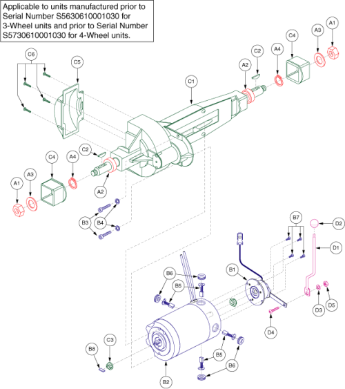 Drive Assembly - Version 1 parts diagram