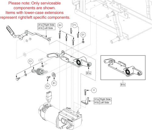 Freewheel Lever, Motor Mount, Suspension parts diagram