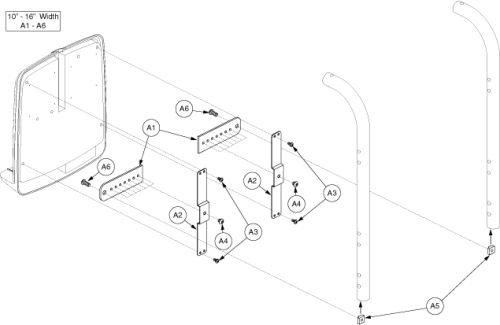 Electronics Mount - Ped Size Compact Brackets, Flush parts diagram
