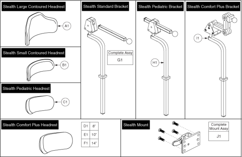 Tb Flex Headrests parts diagram