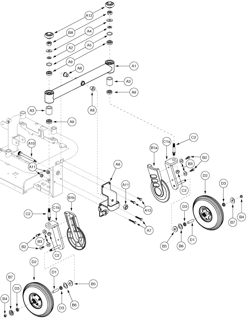 Rear Caster Assembly parts diagram