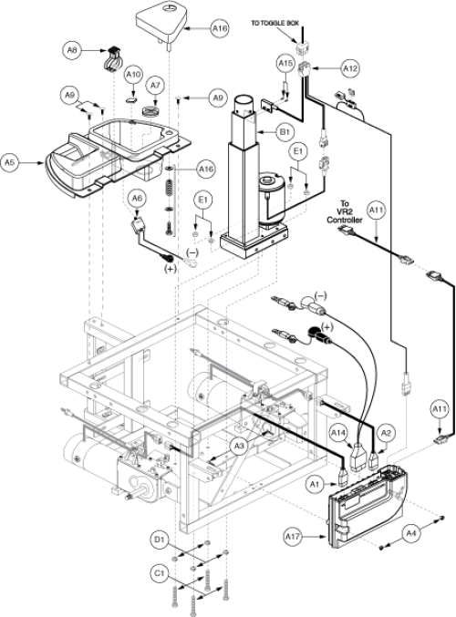 Utility Tray Assembly - Vr2, Power Seat Thru Toggle parts diagram