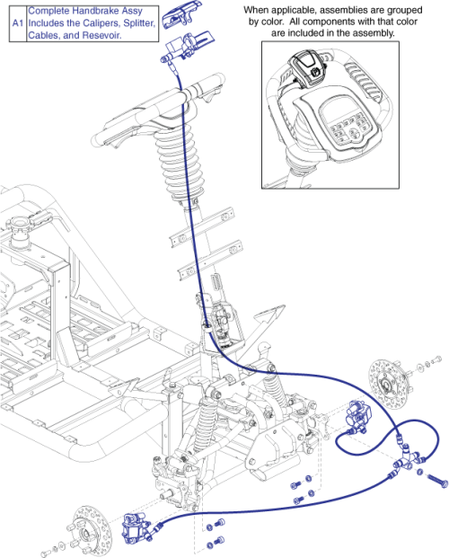 Mv714 Handbrake Assy parts diagram