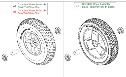 Wheel - Front 4-wheel, Us/ca parts diagram