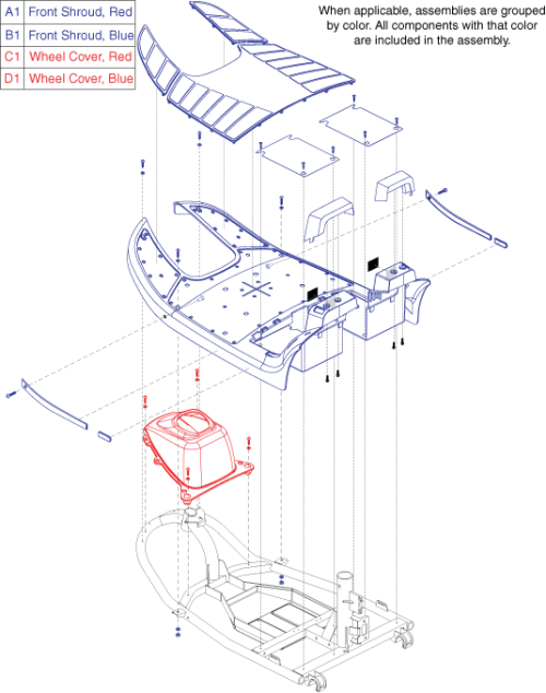 Shroud Assembly - Sc609, Front parts diagram