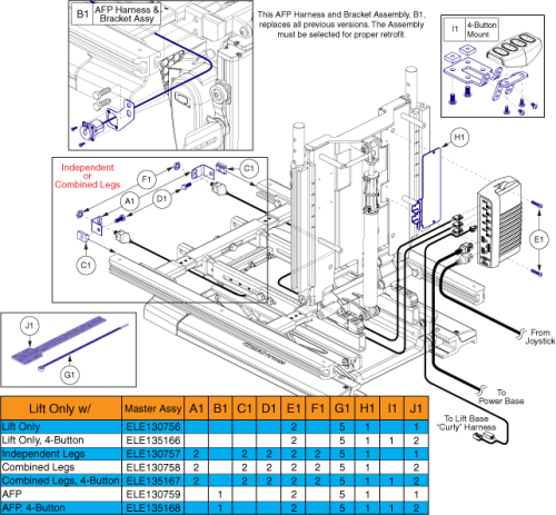 Tb3 Q-logic 2 Hardware, Lift Only parts diagram