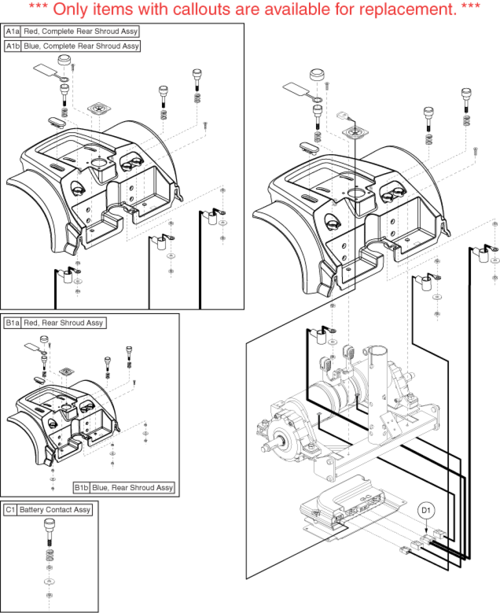 Shroud Assembly - Rear, Gc Version 2, Int/zchair parts diagram