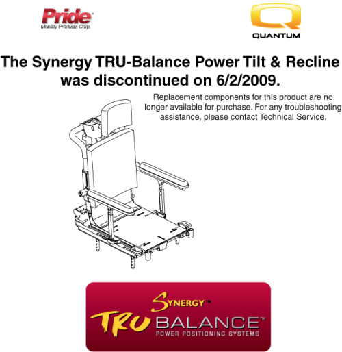 Tru-balance Tilt/recline Final Discontinuation Page parts diagram