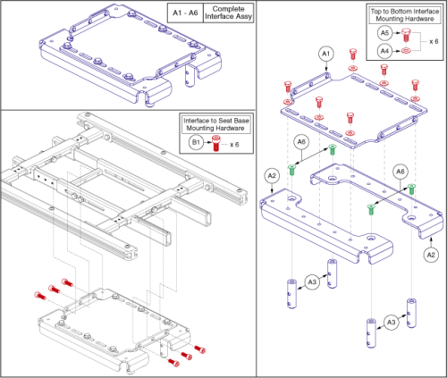 J6 Tb3 Seat Only Interface & Base Mounting Hardware parts diagram