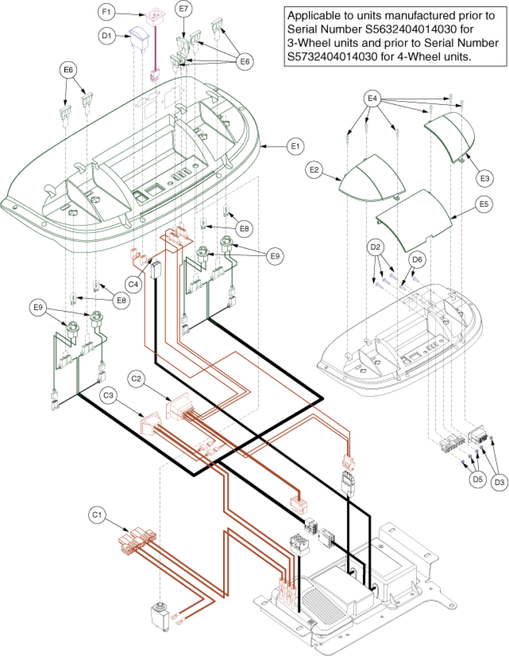 Electronics Assembly - Rear, Version 1 - Part 2 parts diagram