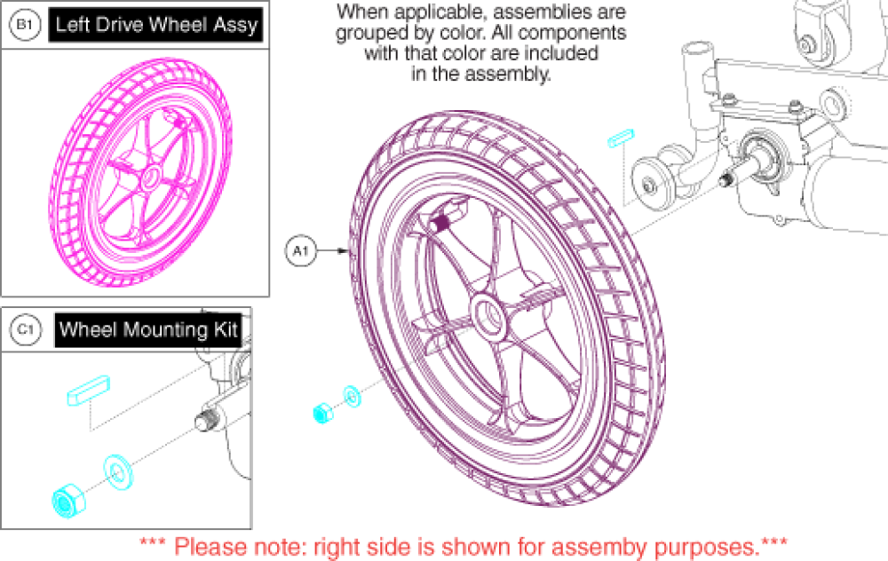 Passport - Drive Wheel Assembly, Solid parts diagram
