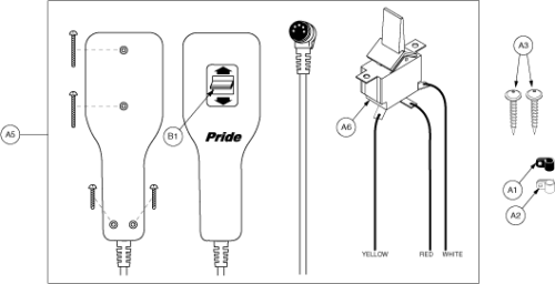 Hand Controls - Single Motor/dual Motor (generation 2) parts diagram
