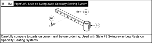 Leg Rest Hanger Assy - S/a #8, Specialty Seating parts diagram